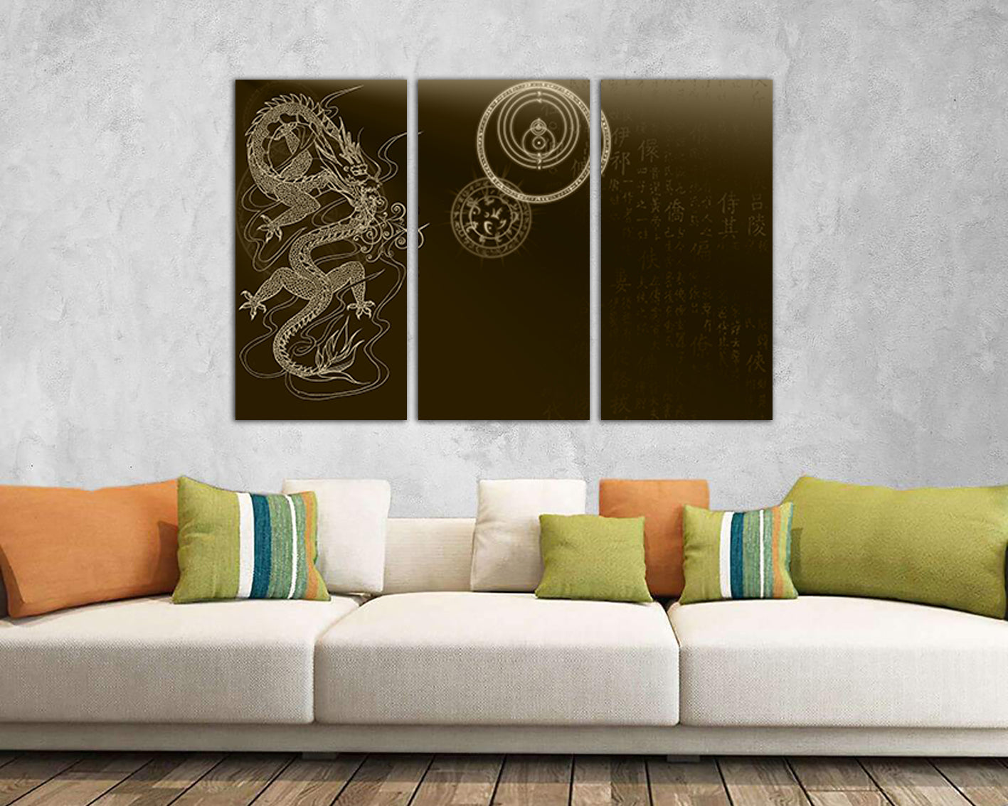 Japan dragon canvas Japanese character Asian art works Chinese style décor