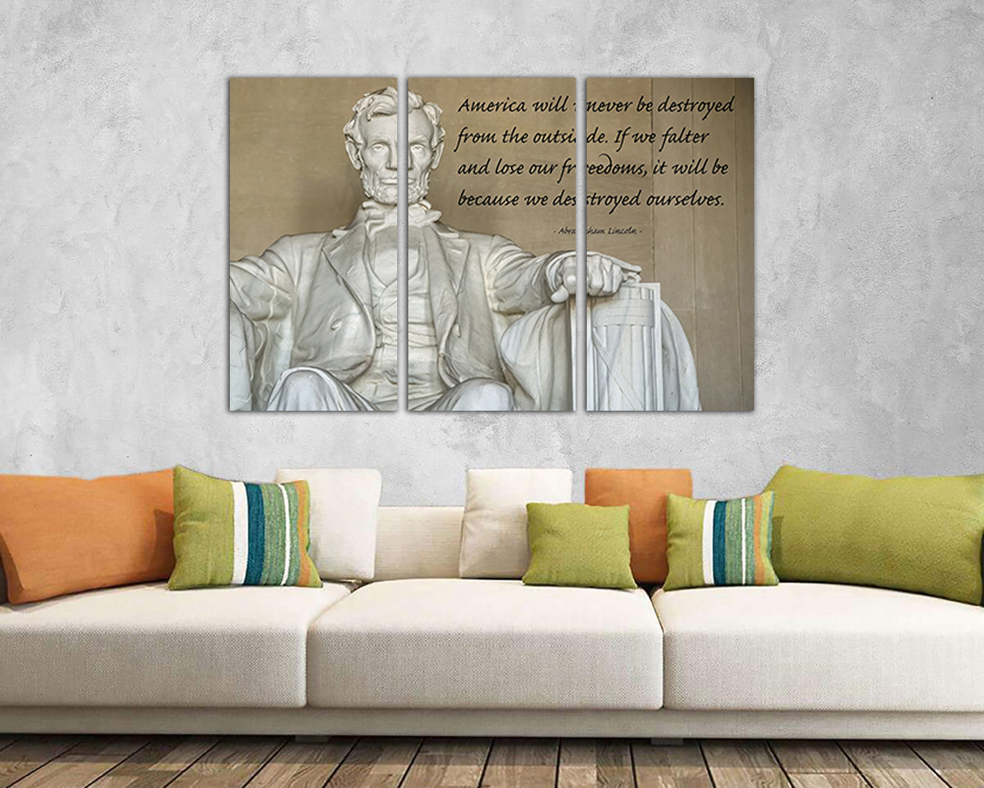 Abraham Lincoln Memorial Print on canvas Washington art works