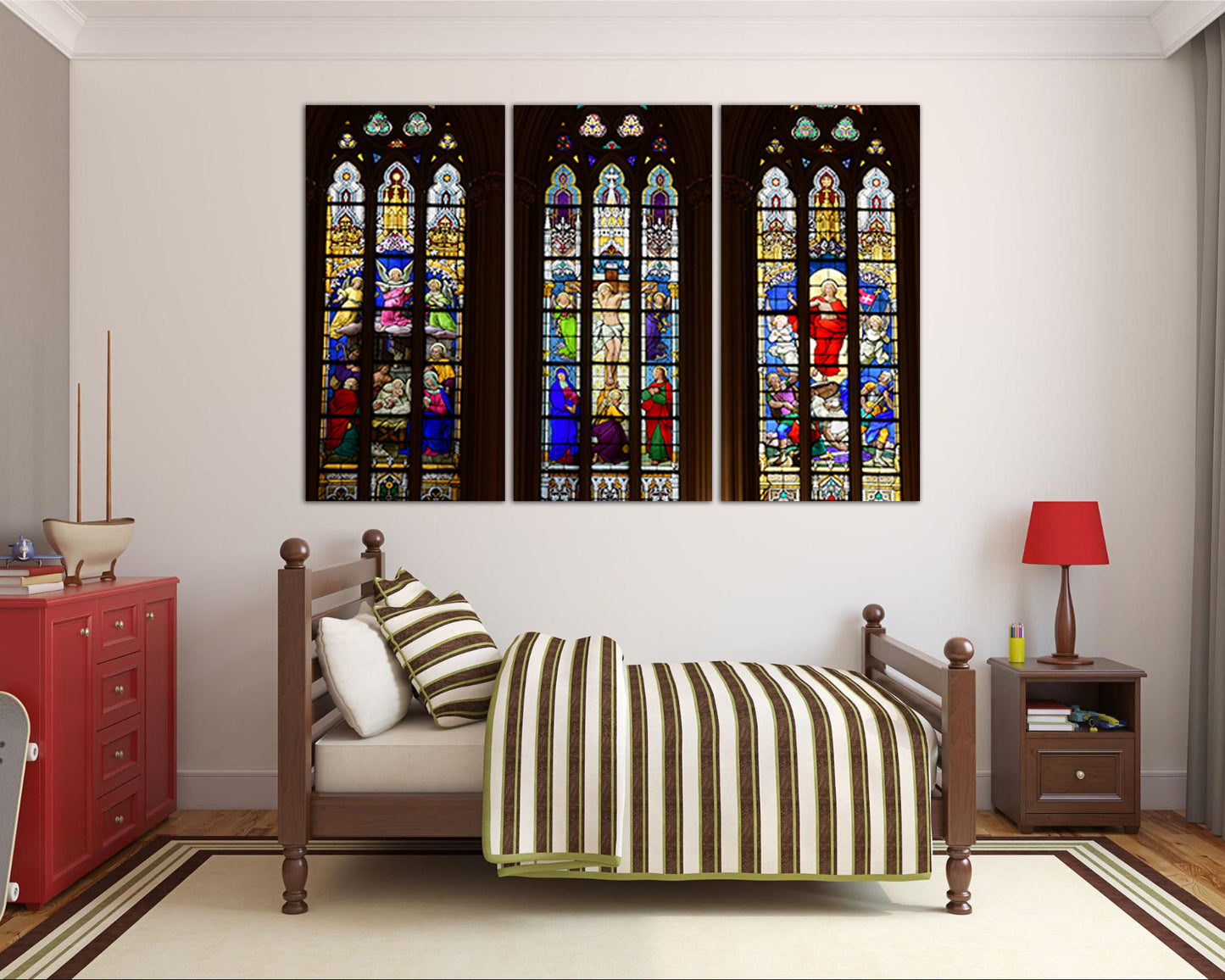 Chartres Religious print Cathedral canvas Stained glass art works Vitraux Jesus shepherd Glass decor Cologne cathedral France print