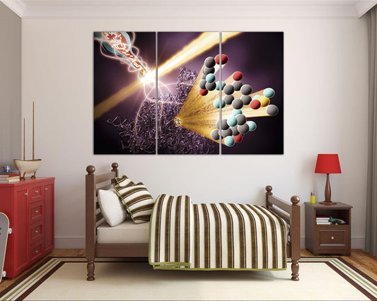 Dna research print on canvas Science decor Medical anatomy Genetic wall art works