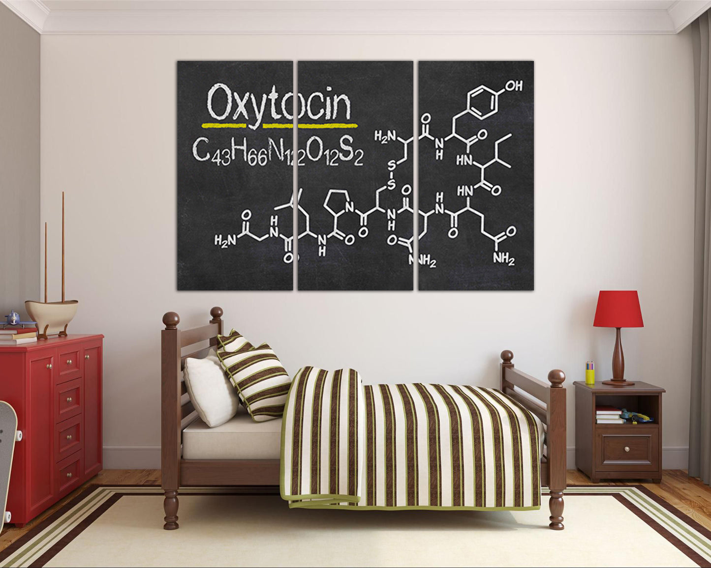 Oxytocin art works Love hormone Molecule canvas Chemical print Science wall decor