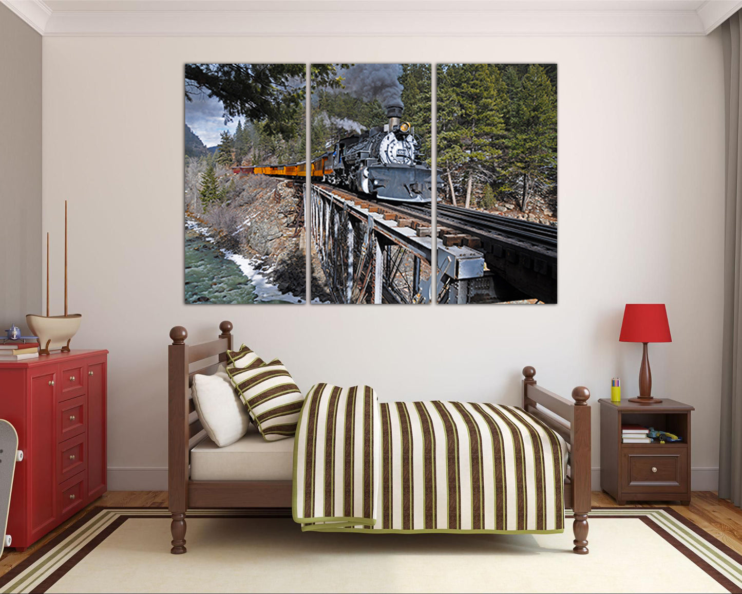 Wall art canvas Durango train Steam engine Mechanism decor Engine photo