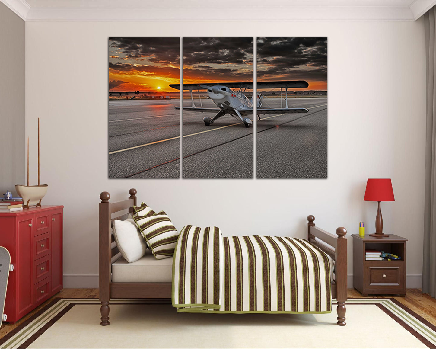 Wall art canvas Aircraft Airport print Airplane decor Mechanism Engine Aviation gift