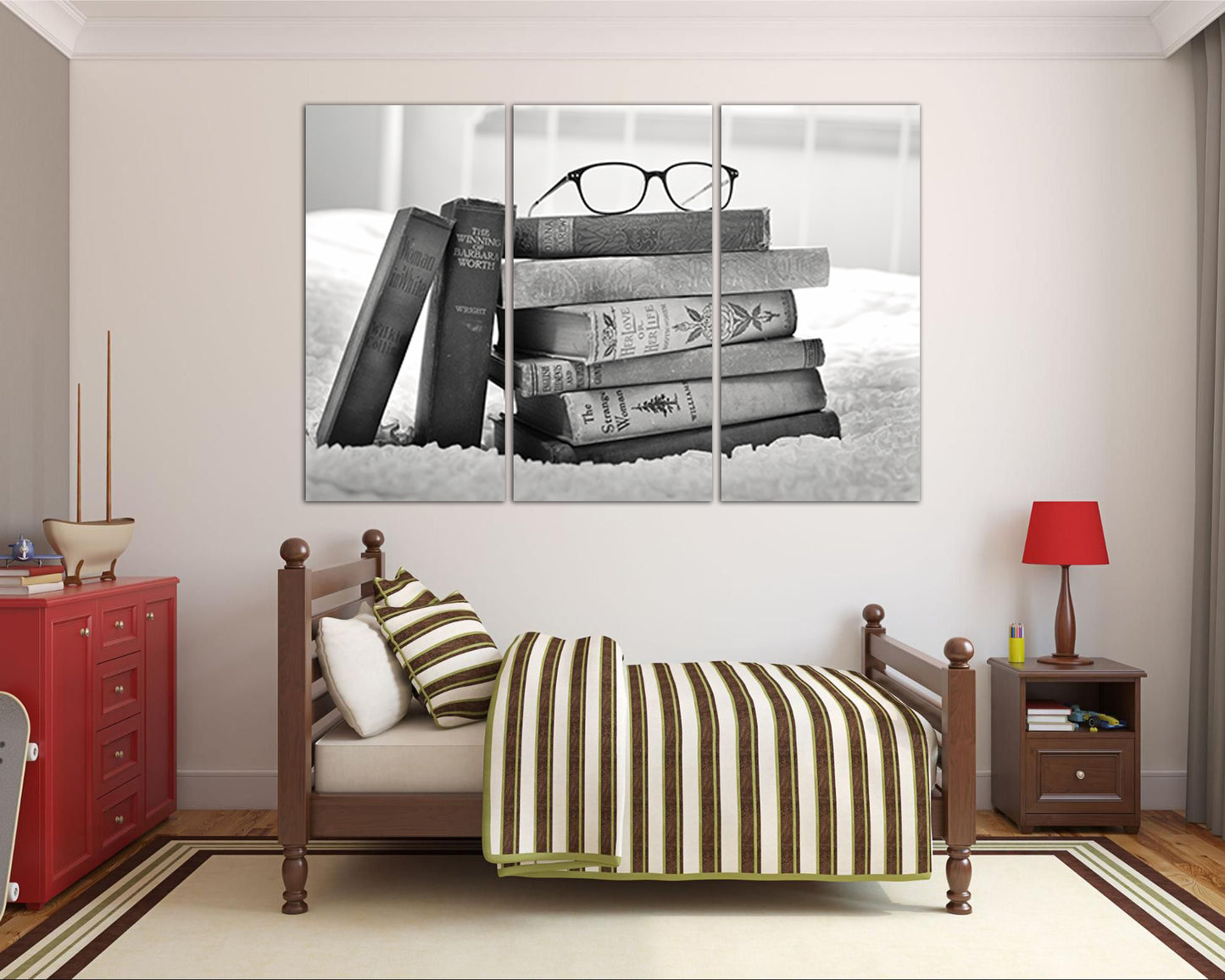 Book lover canvas Literary print Read book Bookworm art works