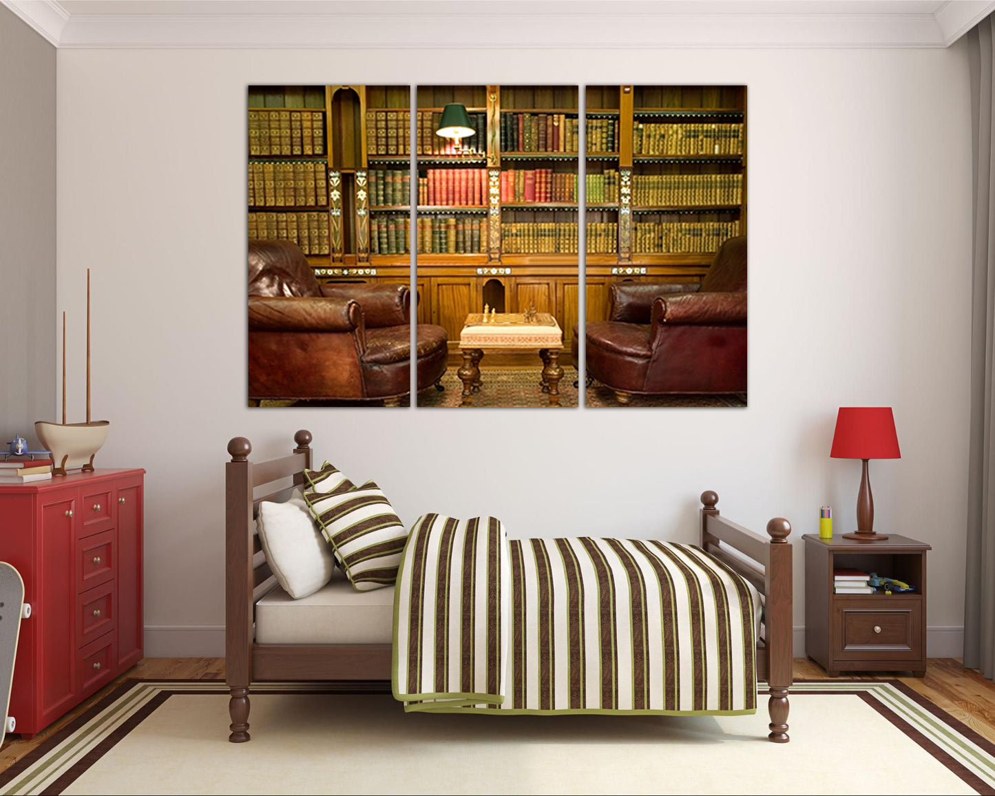 Library canvas art works Books wall prints Bookcase Reading room decor