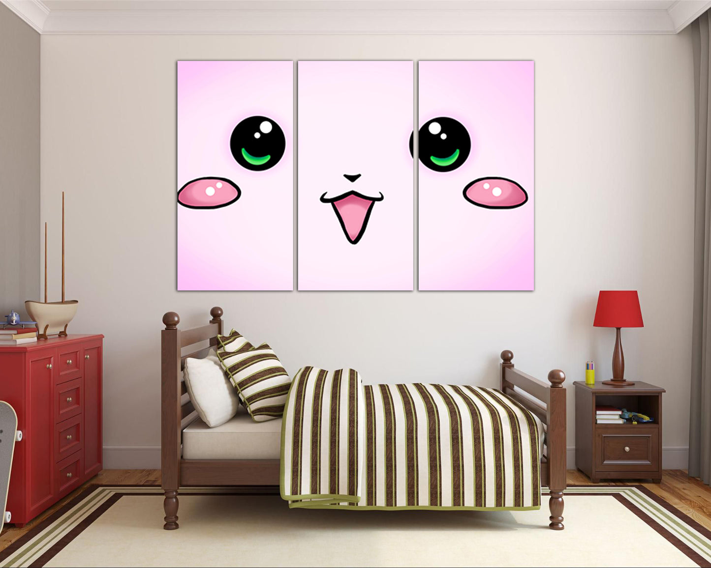 Smile print Smiling face canvas Happy face Nursery decor Kids wall art