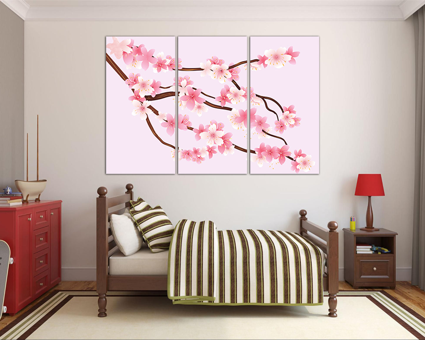 Sakura canvas Flower wall decor Cherry blossom art Japan home prints