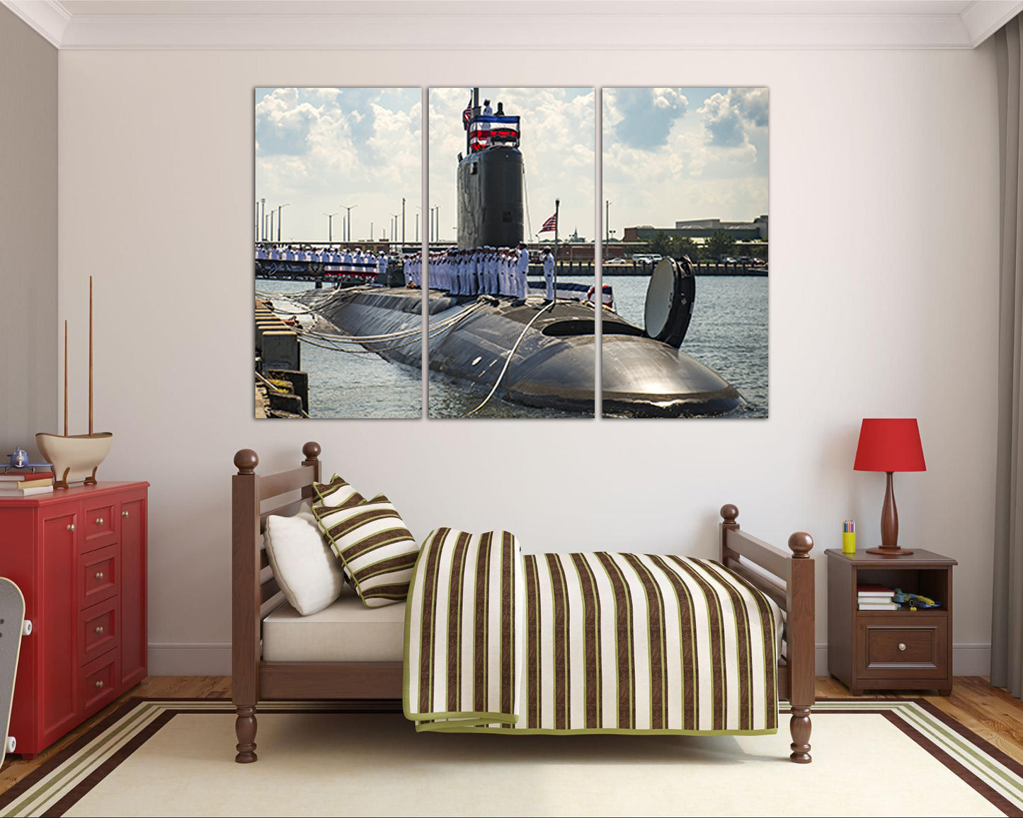 Wall art canvas Submarine Virginia print Mechanism decor Boat decor Sailor photo