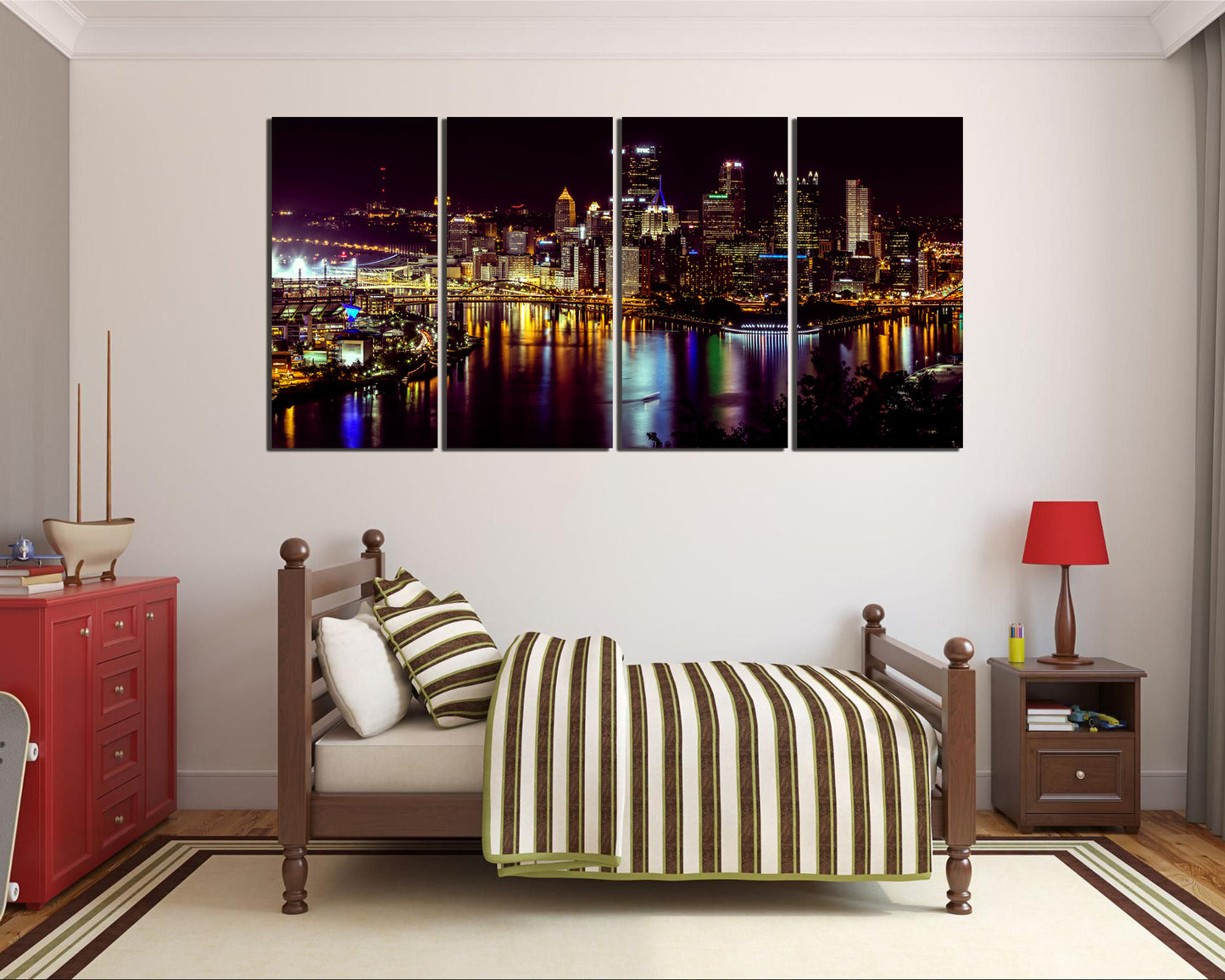 Pittsburgh city canvas Travel gift Pennsylvania decor ready to hang