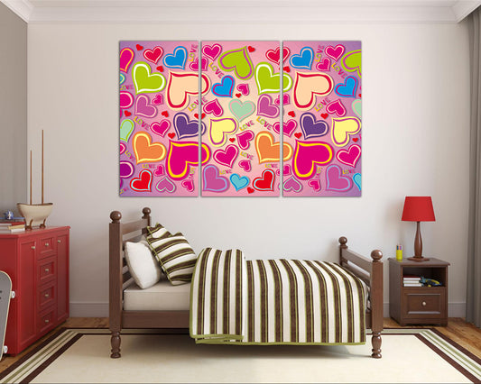 Love heart print on canvas Romantic décor art works