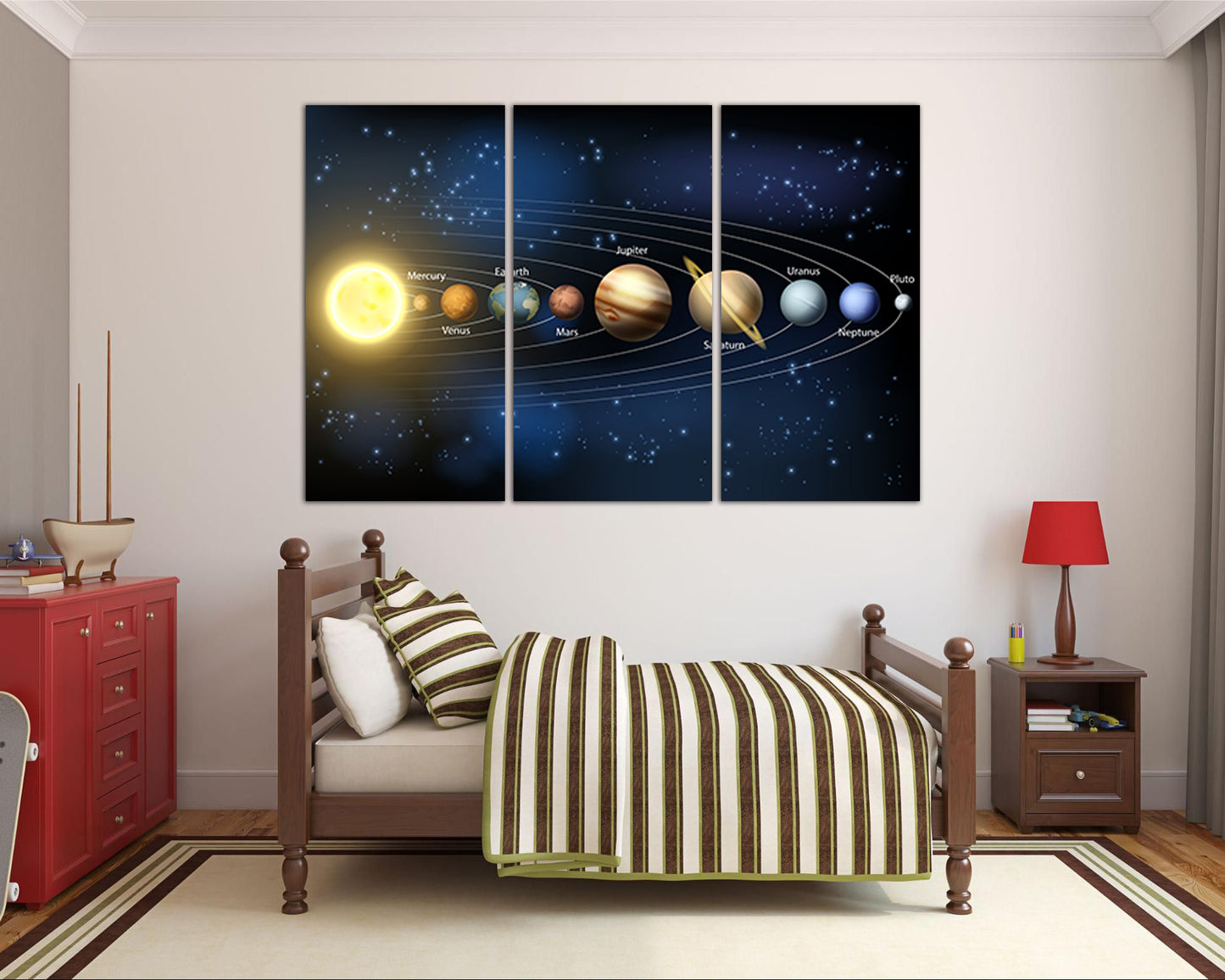 Solar system artwork Planet canvas Space wall art Mercury print Earth planets Venus decor Mars Jupiter