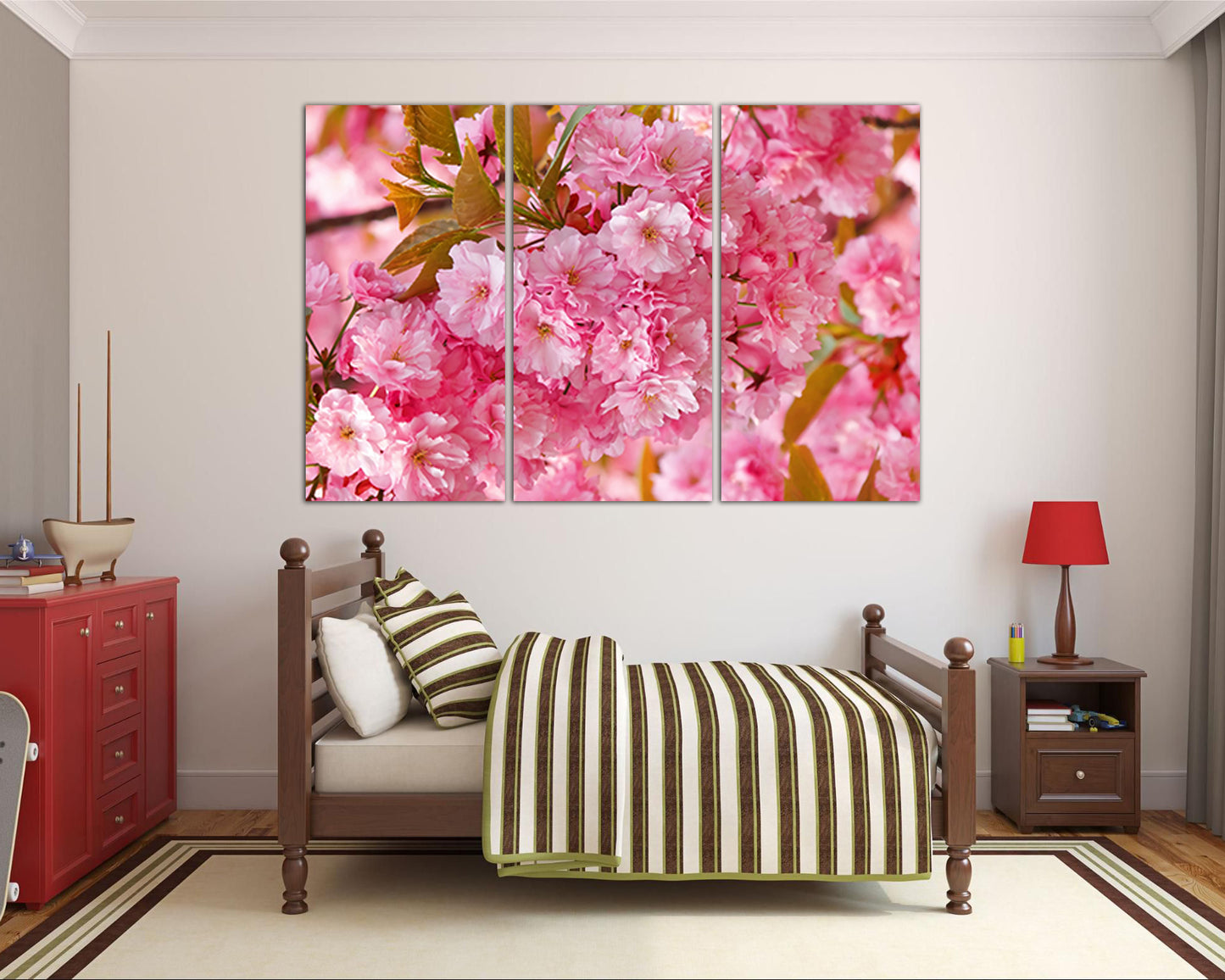 Sakura canvas Floral wall art Cherry blossom Botanical decor Japan art Flower print Asia decor