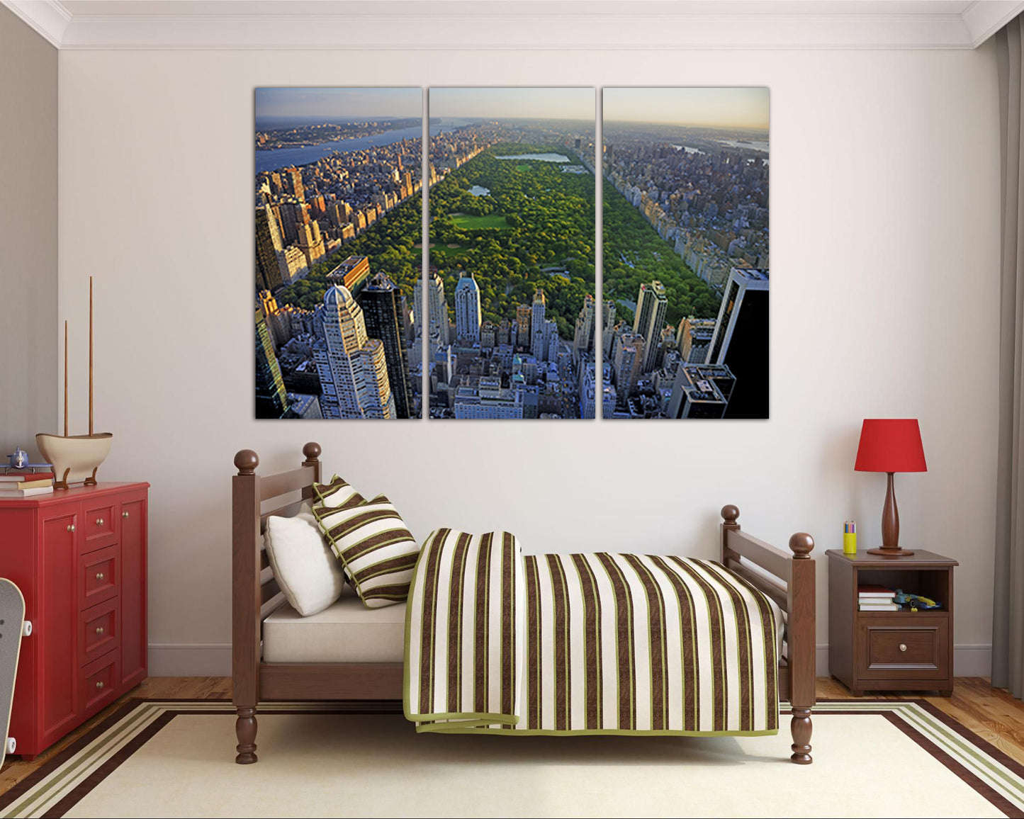 Central park canvas New York city skyline travel décor NY gift