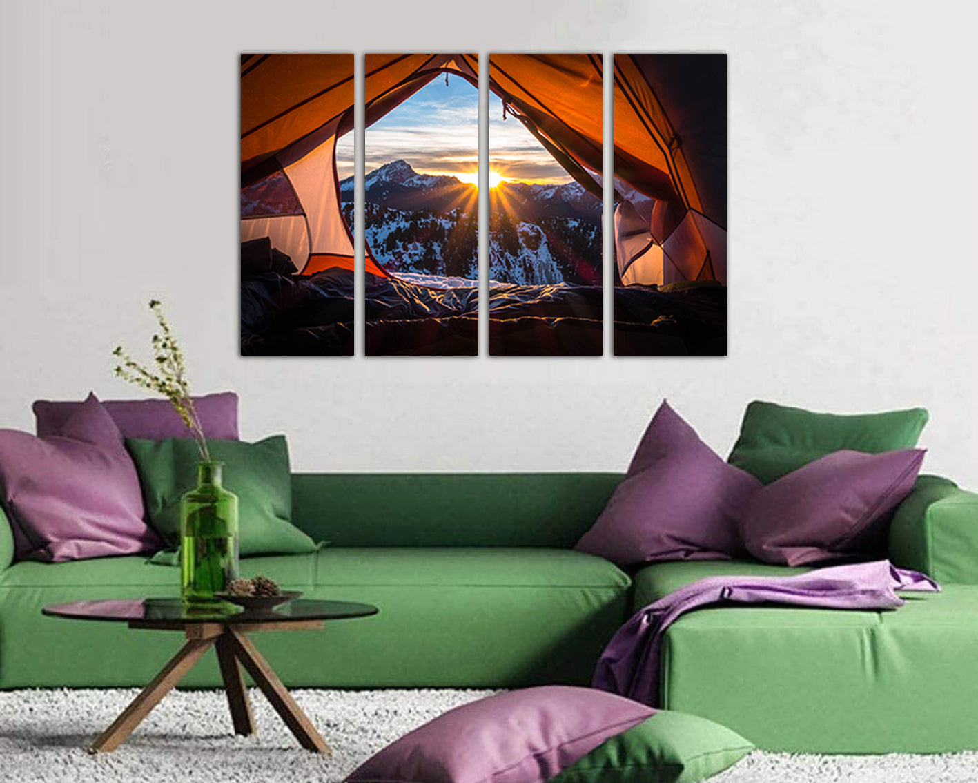 Camping canvas Mountains home art Sunrise print Landscape décor art works