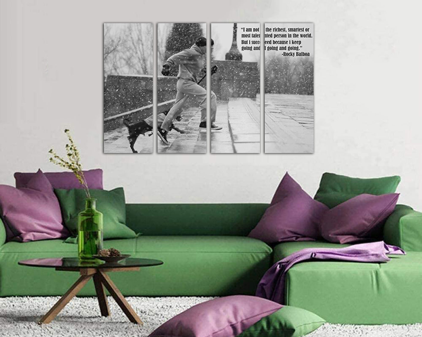 Rocky balboa wall art canvas Boxing decor Movie print Motivation Running  gift Film art works