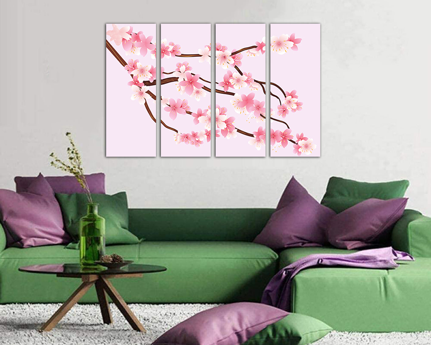 Sakura canvas Flower wall decor Cherry blossom art Japan home prints