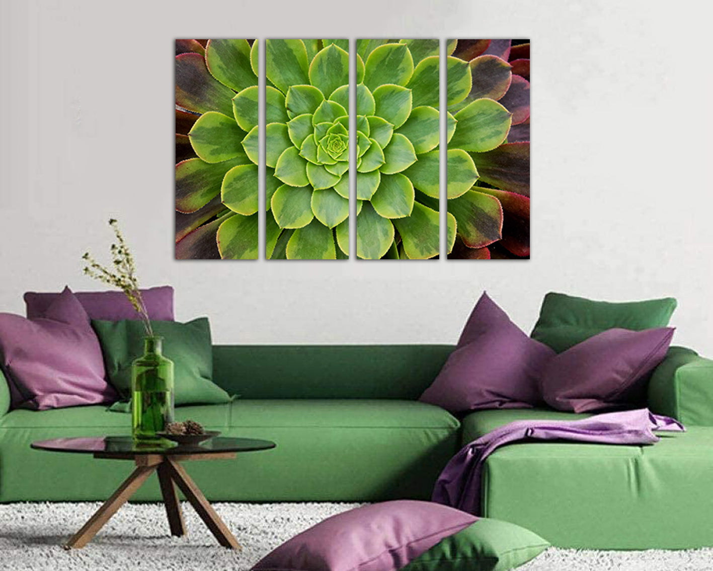 Cactus canvas Botanical decor Flower wall art Plant Succulent photo