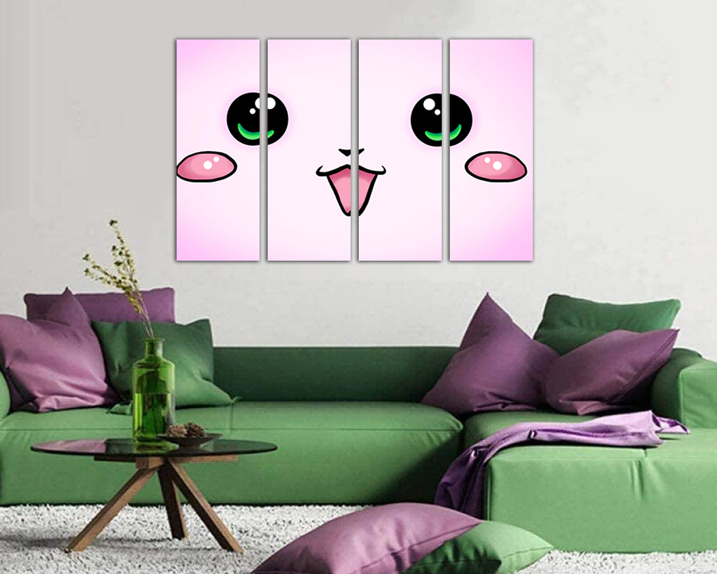 Smile print Smiling face canvas Happy face Nursery decor Kids wall art
