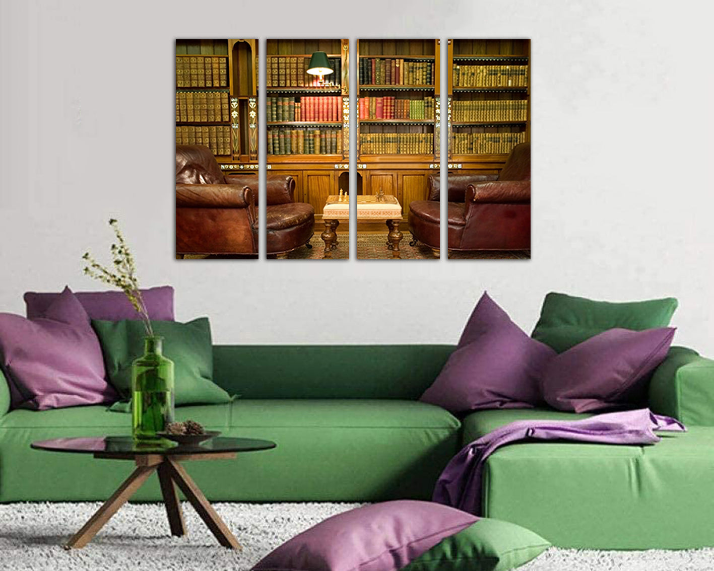 Library canvas art works Books wall prints Bookcase Reading room decor