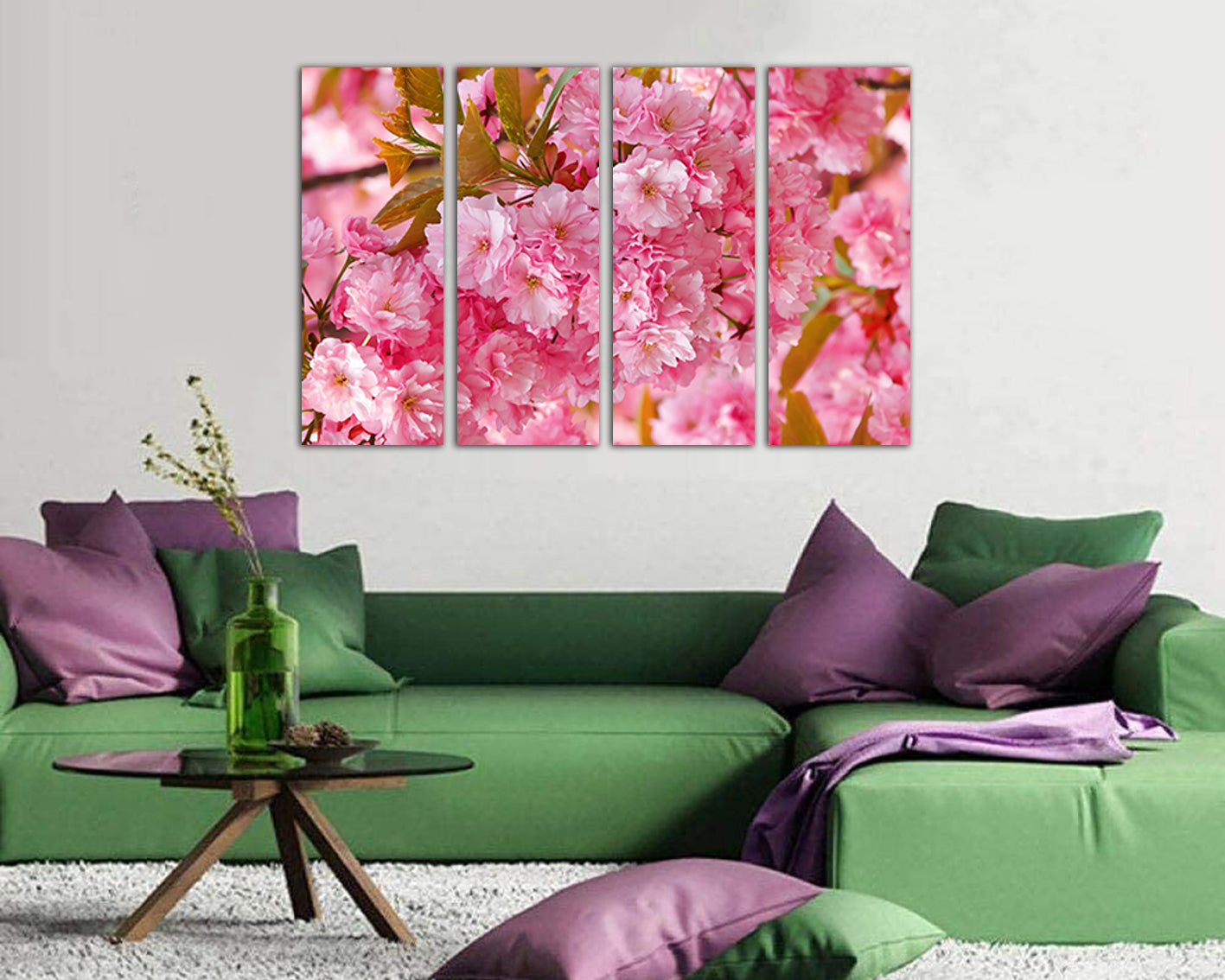 Sakura canvas Floral wall art Cherry blossom Botanical decor Japan art Flower print Asia decor