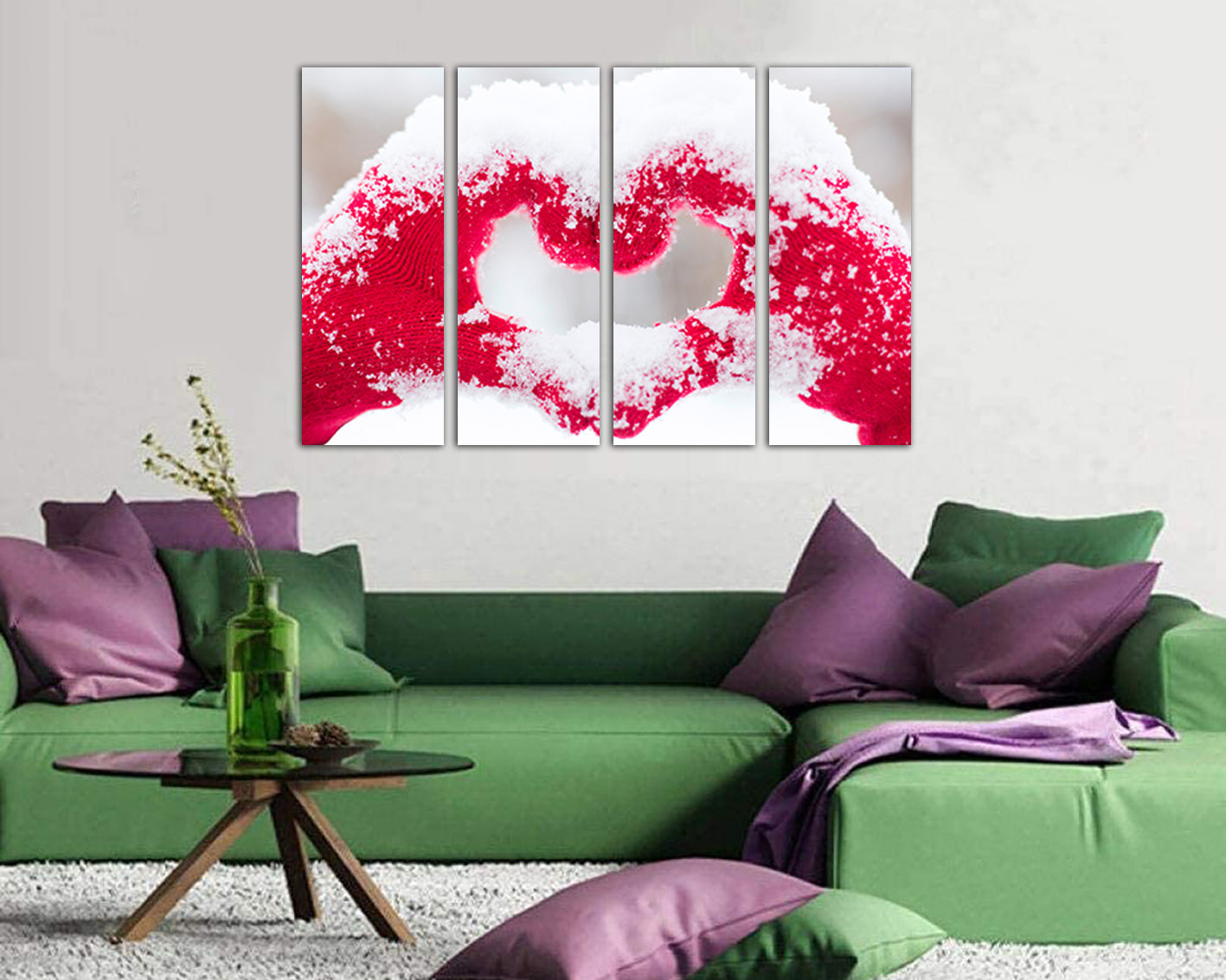 Red Heart canvas Amour print Gift to loved Minimalism art works