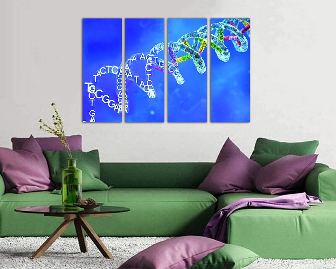 Dna canvas Modern print Science art works Medical anatomy Genetic wall décor DNA research
