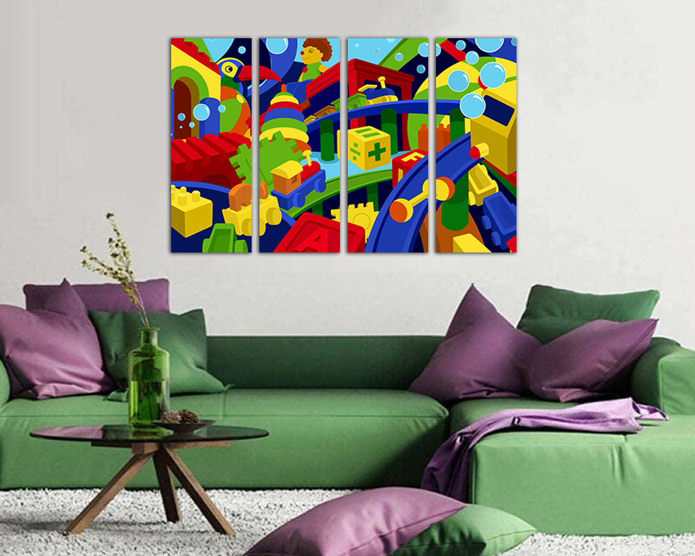 Kids toys canvas Nursery decor Kids wall art Child room print