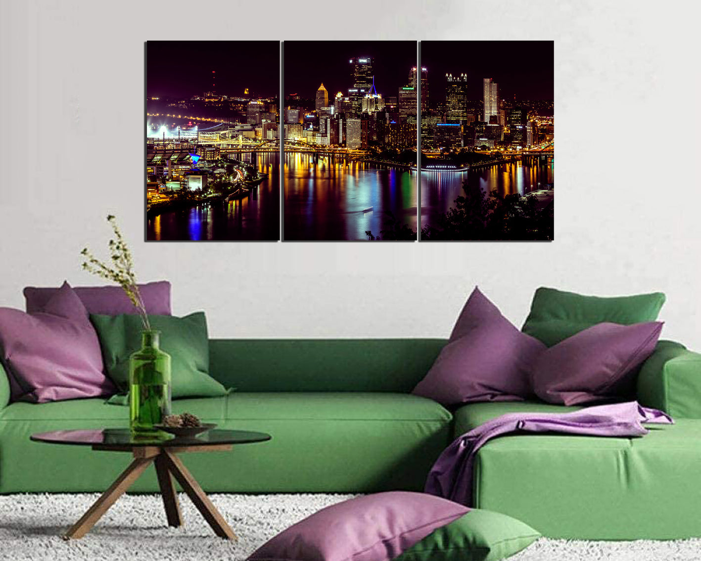 Pittsburgh city canvas Travel gift Pennsylvania decor ready to hang