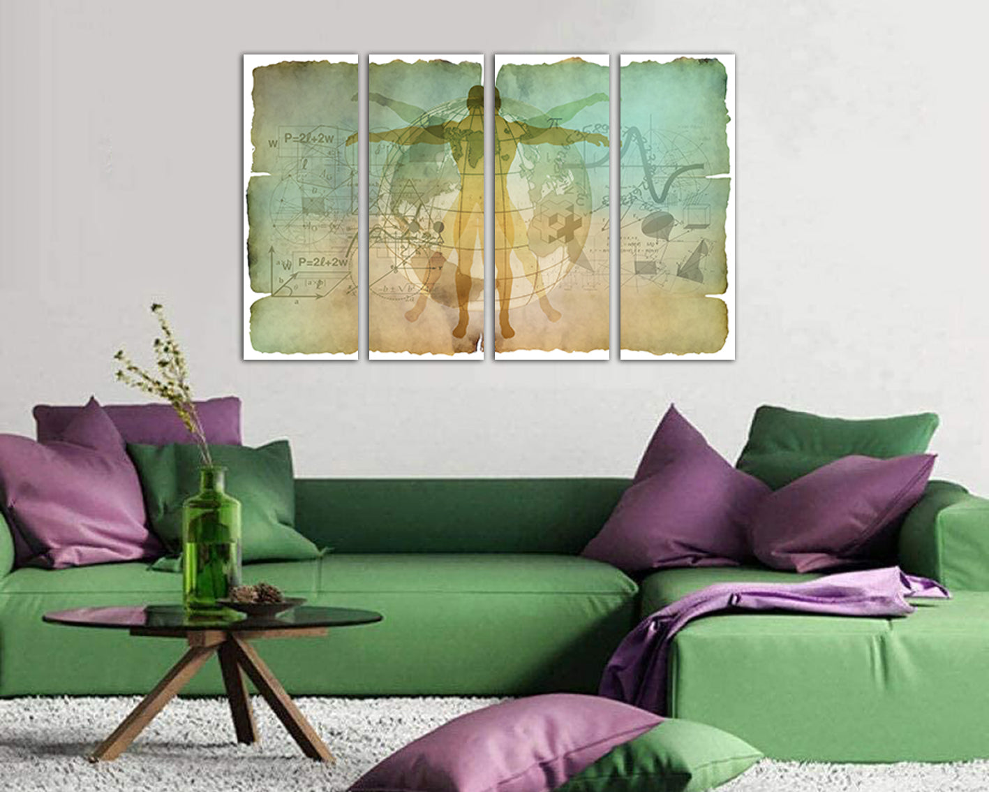 Vitruvian man Leonardo da Vinci wall décor Anatomy print Human anatomy art works canvas