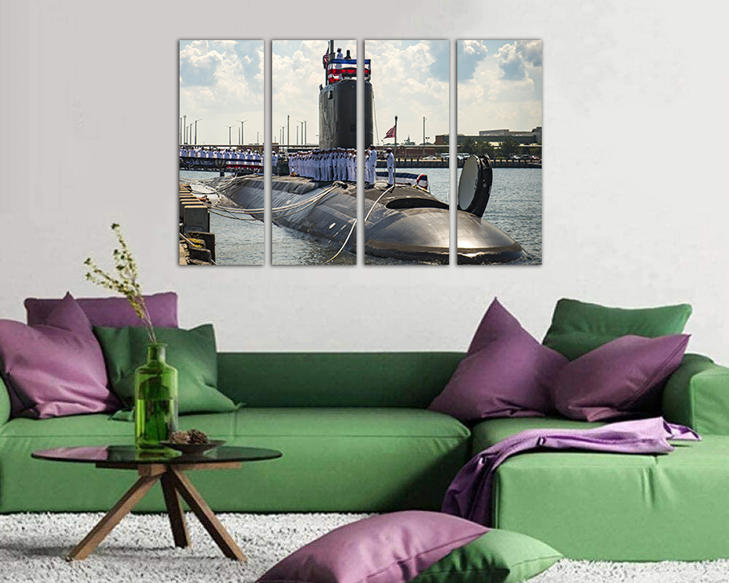 Wall art canvas Submarine Virginia print Mechanism decor Boat decor Sailor photo