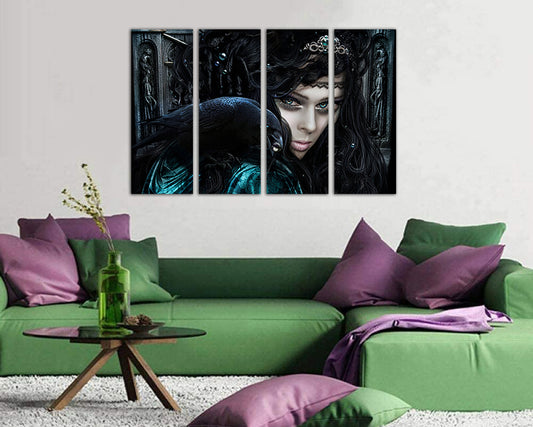 Vampire print on canvas Gothic art works Black decor for wall Magic Divination artworks