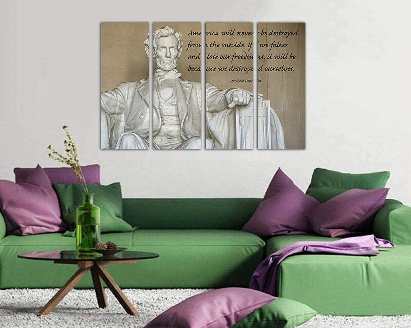 Abraham Lincoln Memorial Print on canvas Washington art works