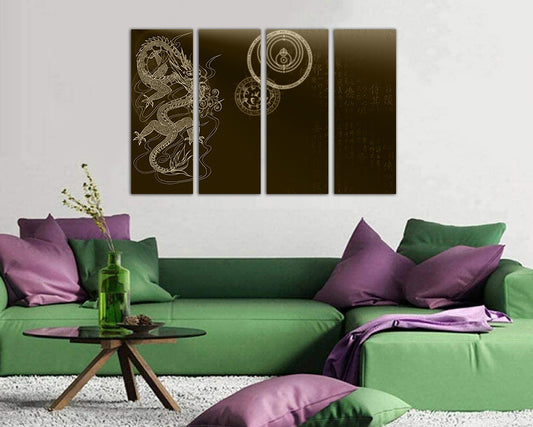 Japan dragon canvas Japanese character Asian art works Chinese style décor
