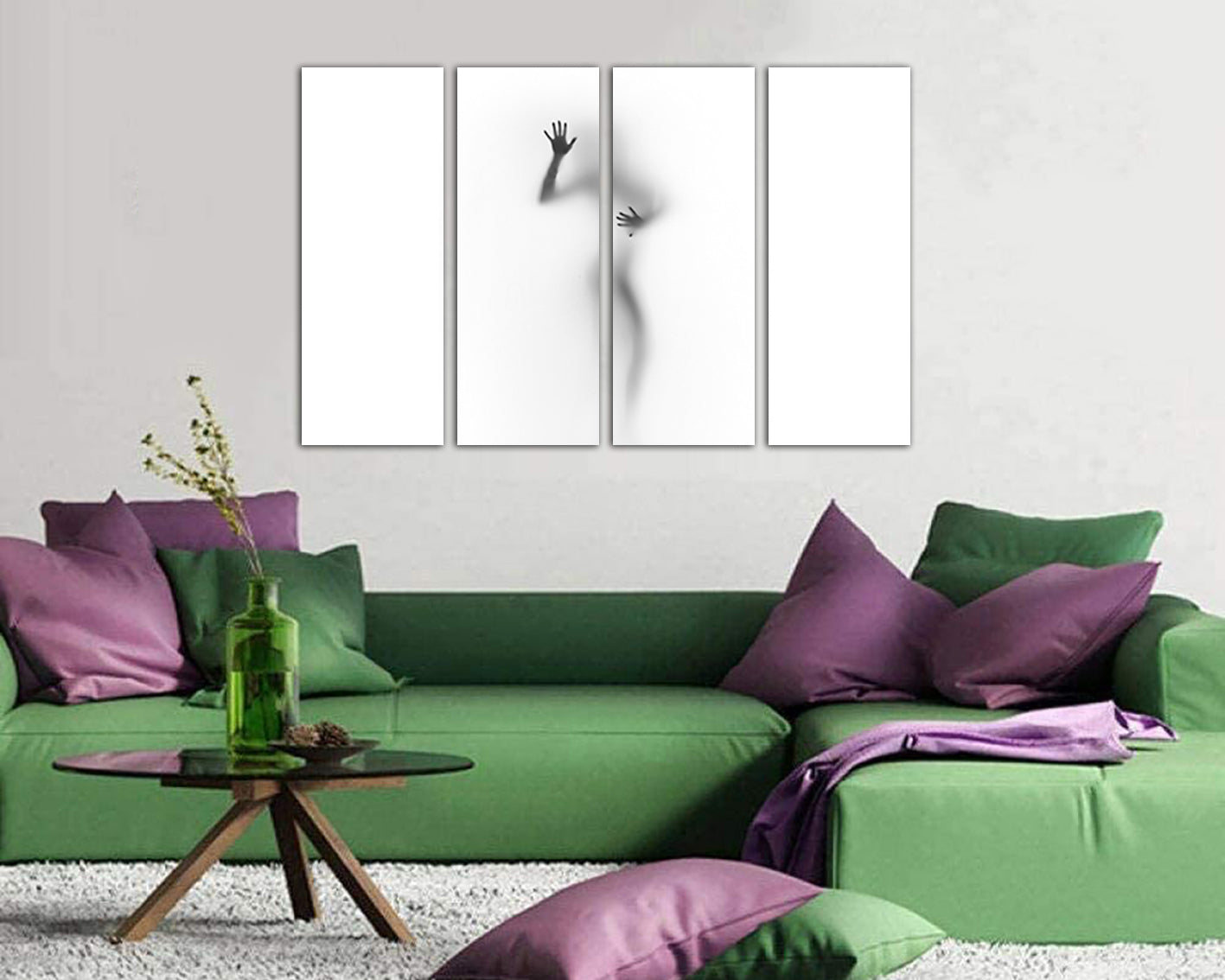 Female silhouette wall art canvas Girls body outline Naked female Sexy art works