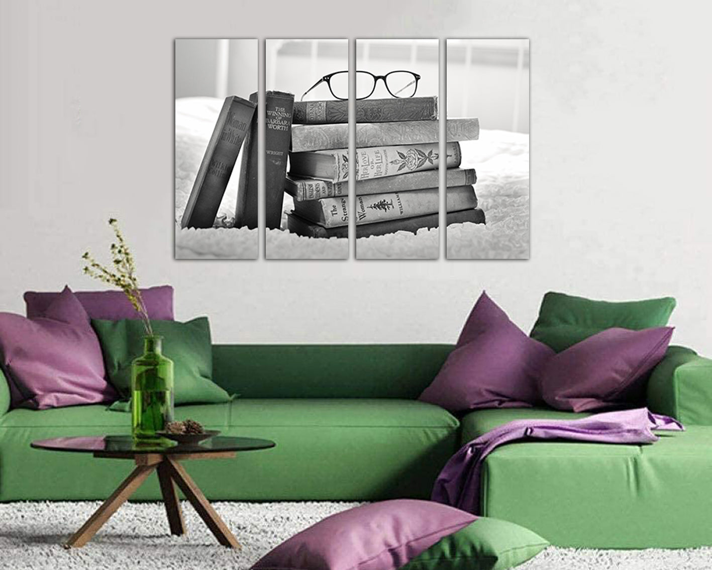 Book lover canvas Literary print Read book Bookworm art works