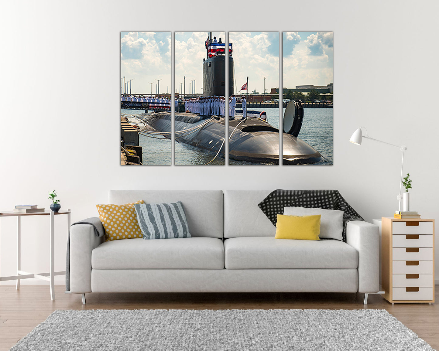 Wall art canvas Submarine Virginia print Mechanism decor Boat decor Sailor photo