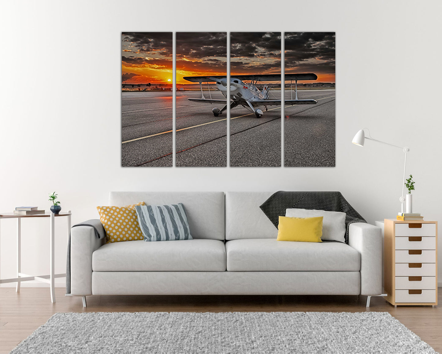 Wall art canvas Aircraft Airport print Airplane decor Mechanism Engine Aviation gift