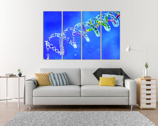 Dna canvas Modern print Science art works Medical anatomy Genetic wall décor DNA research