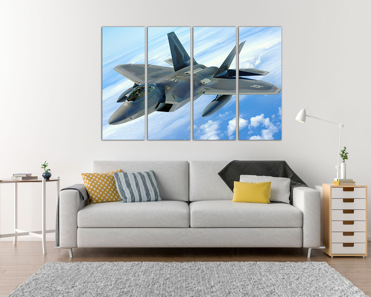 F22 raptor Plane canvas Fighter squadron Aircraft art prints Military aviation Gift plane mechanism