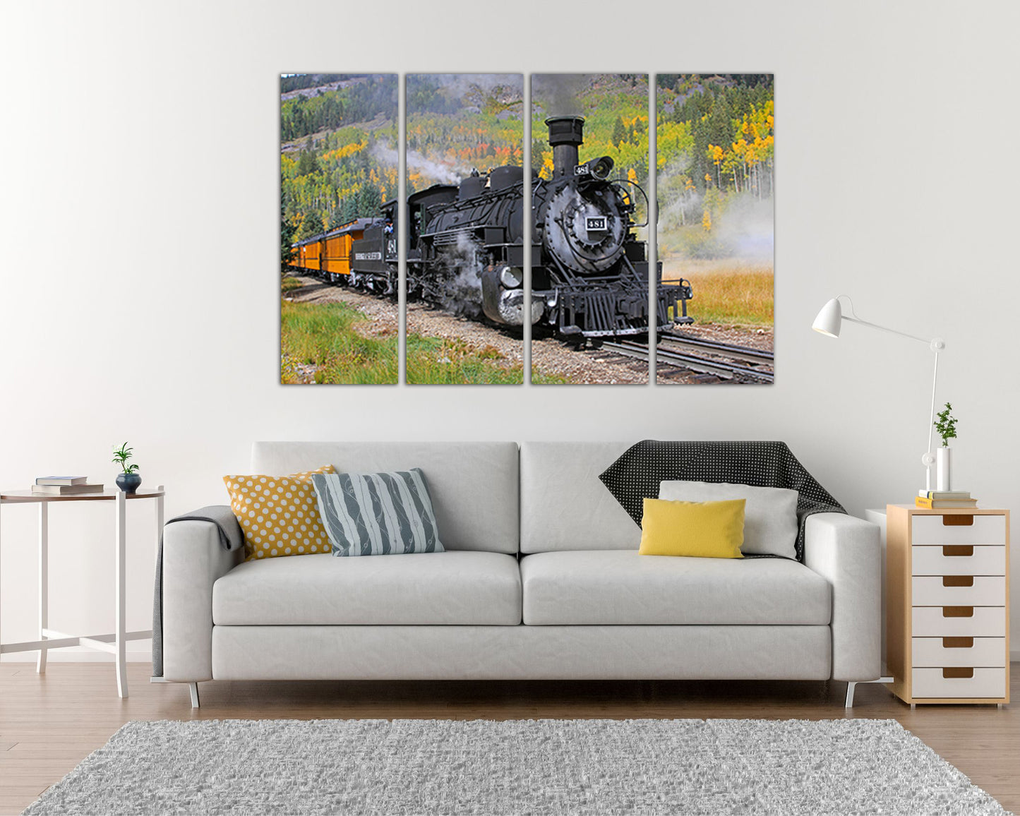 Steam engine train canvas Mechanism decor Old train décor Engine photo Railroad old west gift