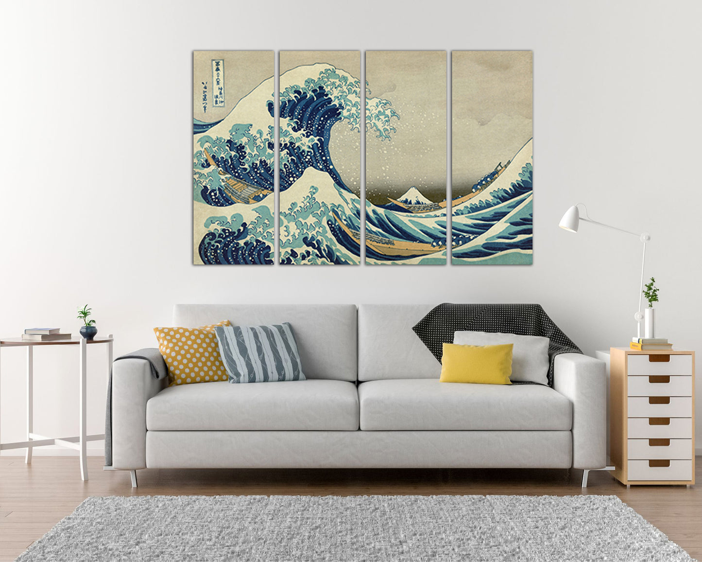 The great wave Kanagawa canvas Decorative art works Japanese wave Reproduction decor Hokusai print