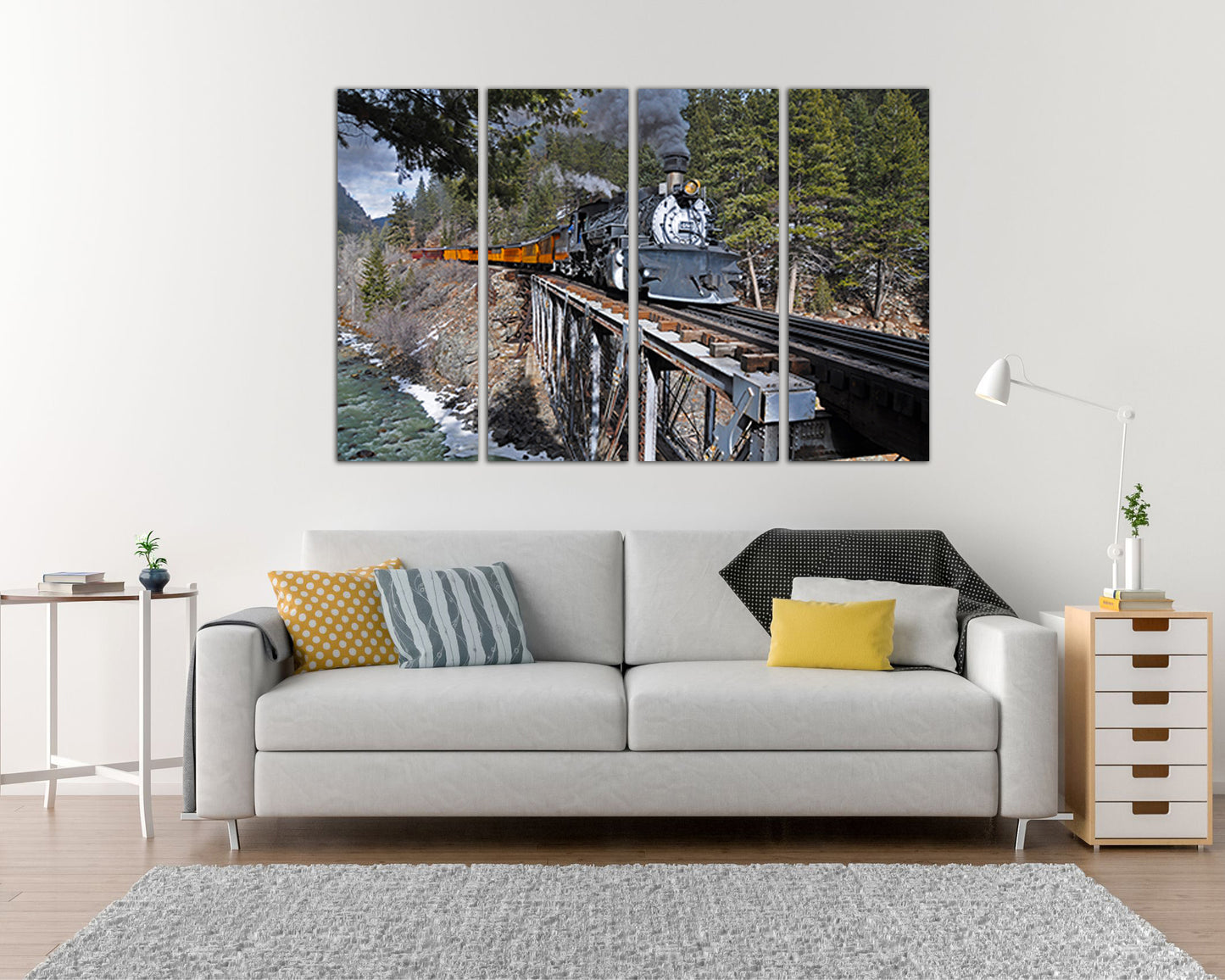 Wall art canvas Durango train Steam engine Mechanism decor Engine photo