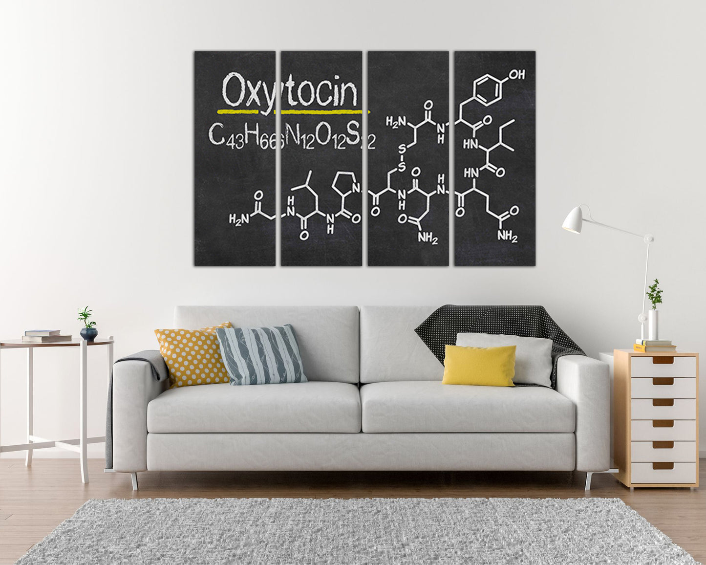Oxytocin art works Love hormone Molecule canvas Chemical print Science wall decor
