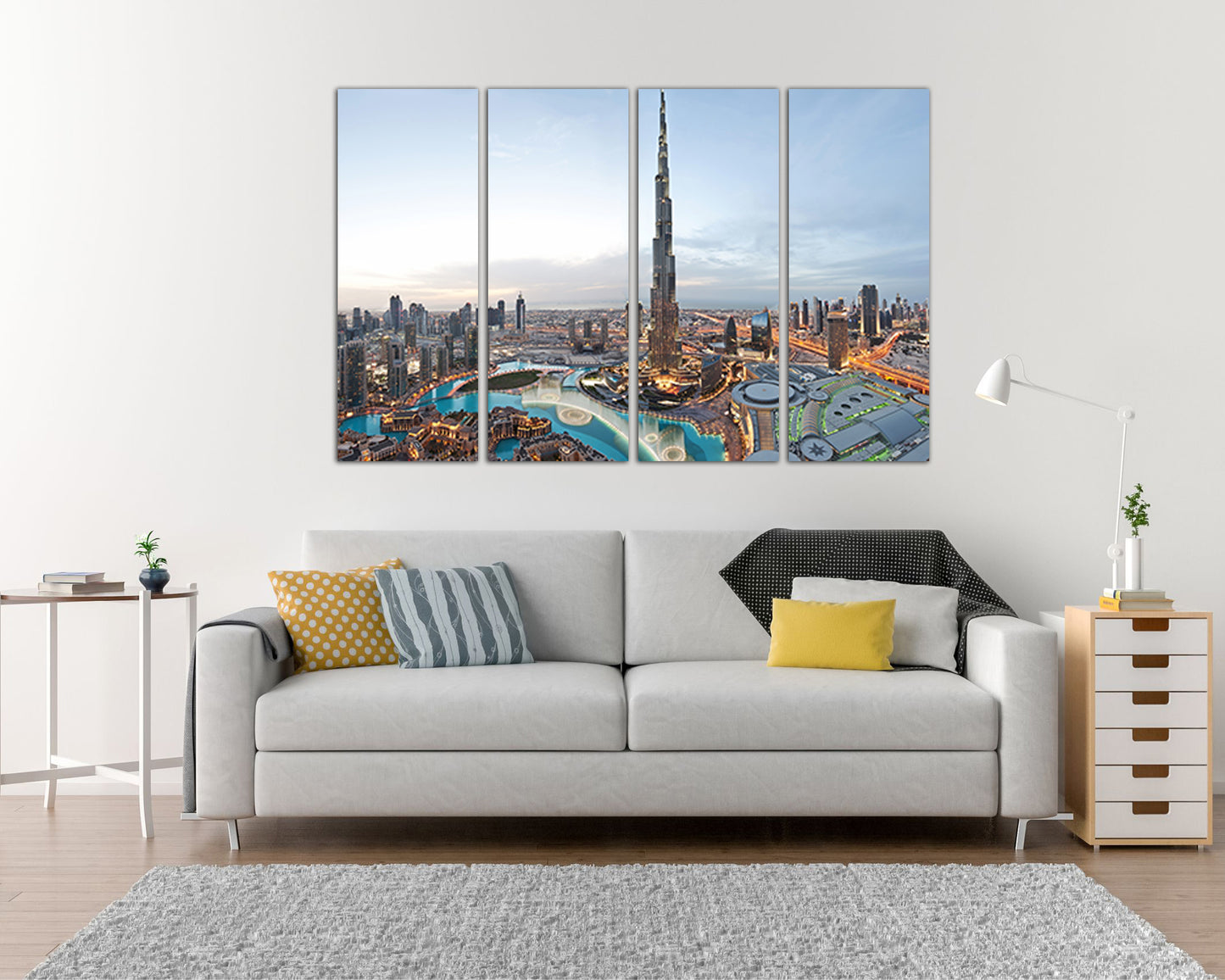 Dubai print City interior design Burj khalifa travel decor