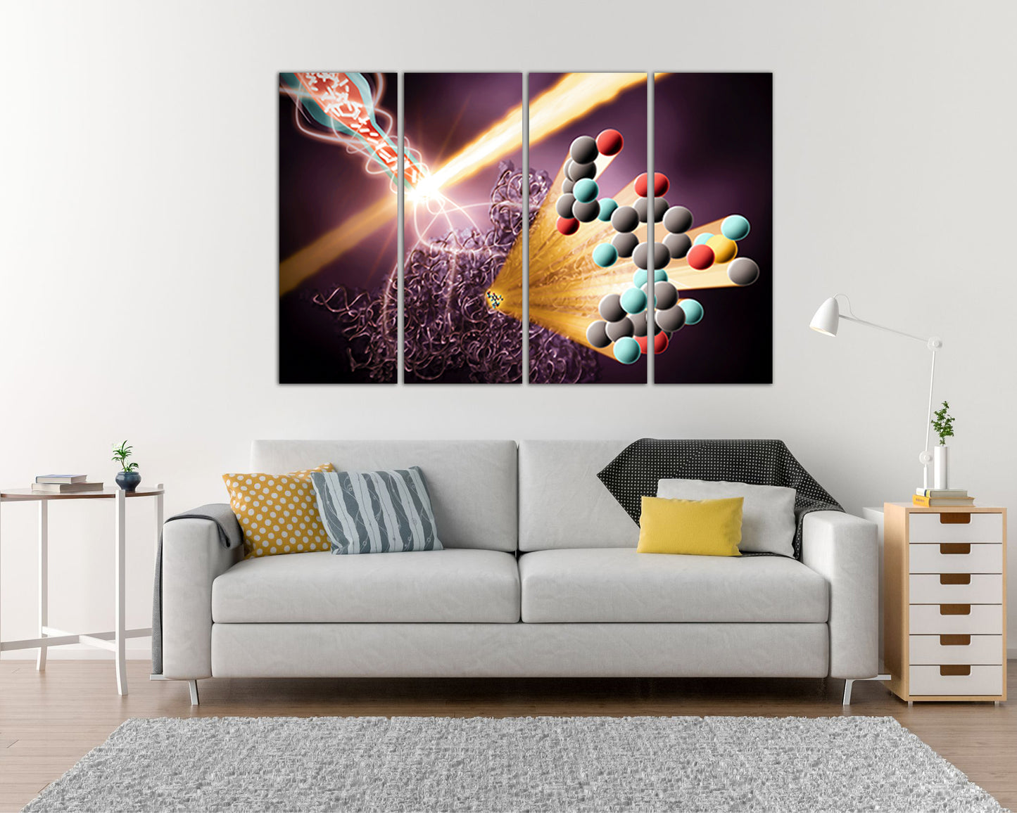 Dna research print on canvas Science decor Medical anatomy Genetic wall art works
