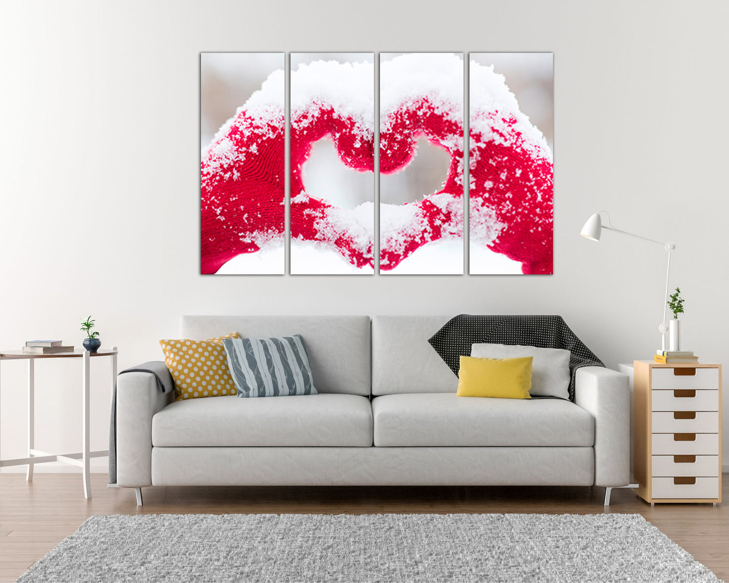 Red Heart canvas Amour print Gift to loved Minimalism art works