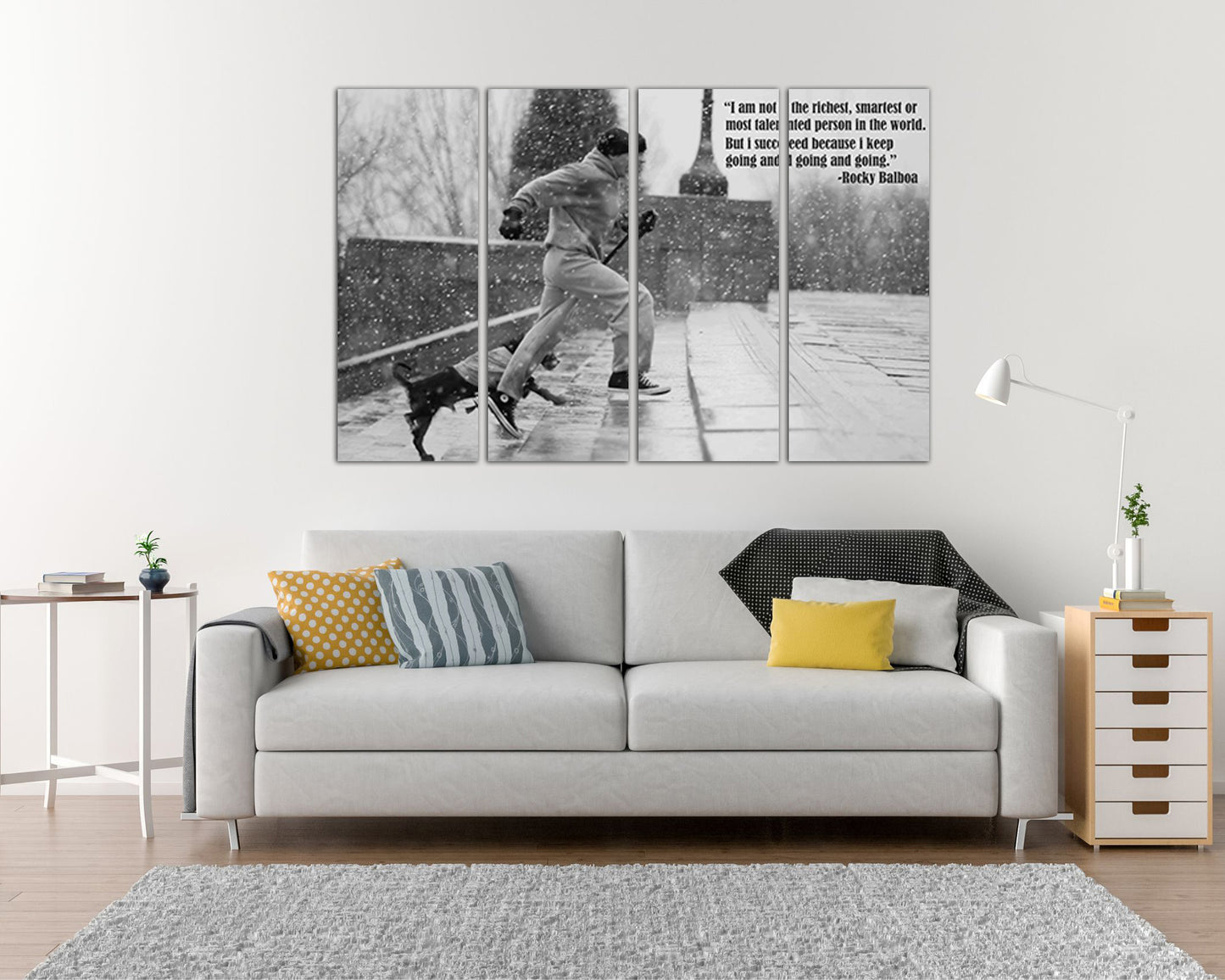 Rocky balboa wall art canvas Boxing decor Movie print Motivation Running  gift Film art works