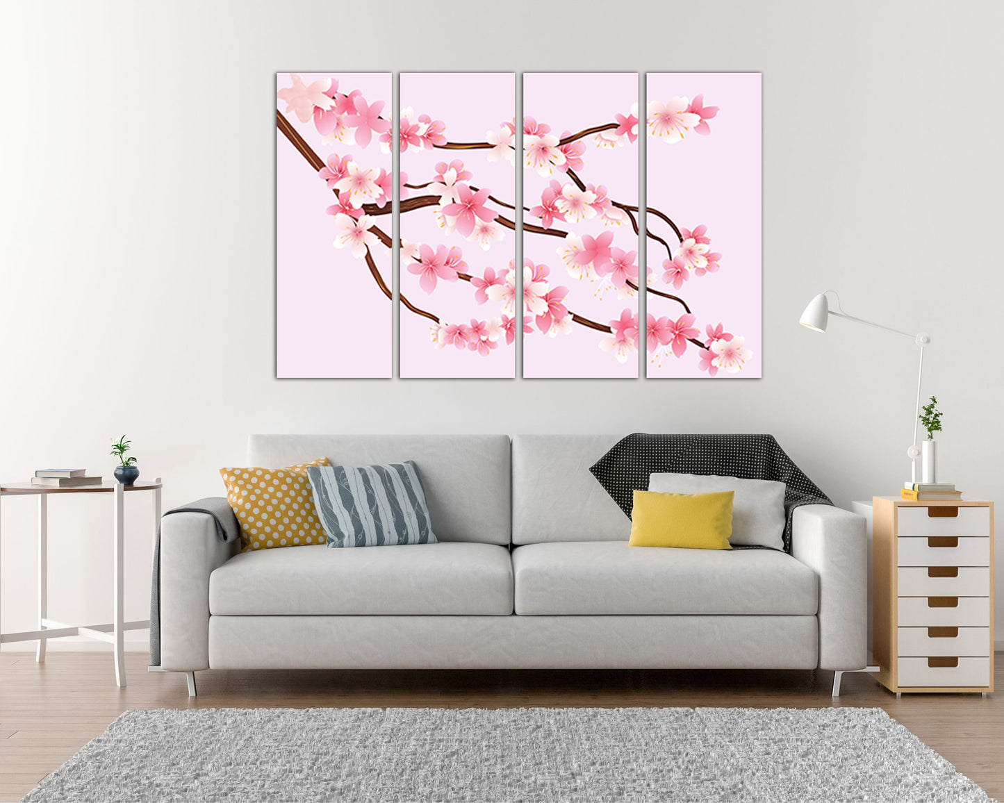 Sakura canvas Flower wall decor Cherry blossom art Japan home prints