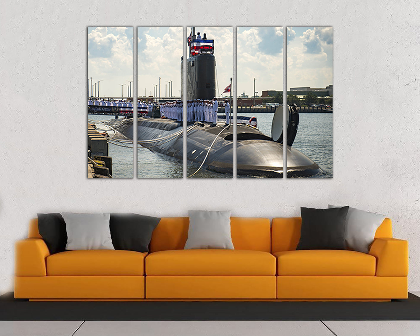 Wall art canvas Submarine Virginia print Mechanism decor Boat decor Sailor photo