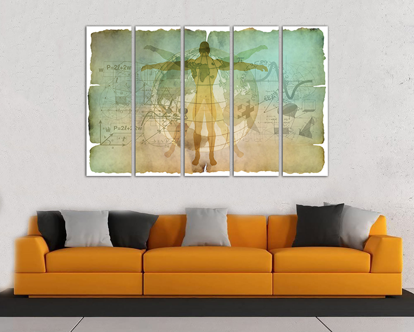 Vitruvian man Leonardo da Vinci wall décor Anatomy print Human anatomy art works canvas